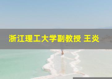 浙江理工大学副教授 王炎